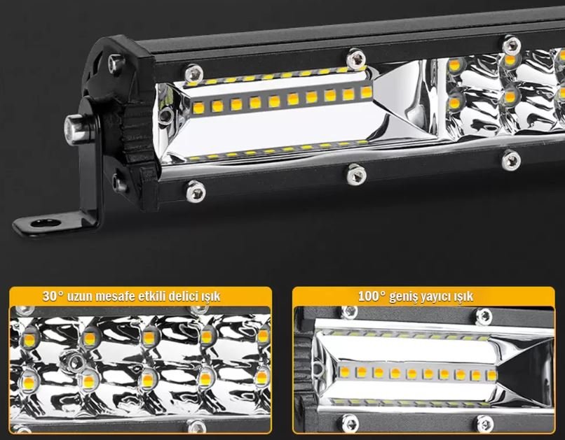 turuncu beyaz çakarlı led bar